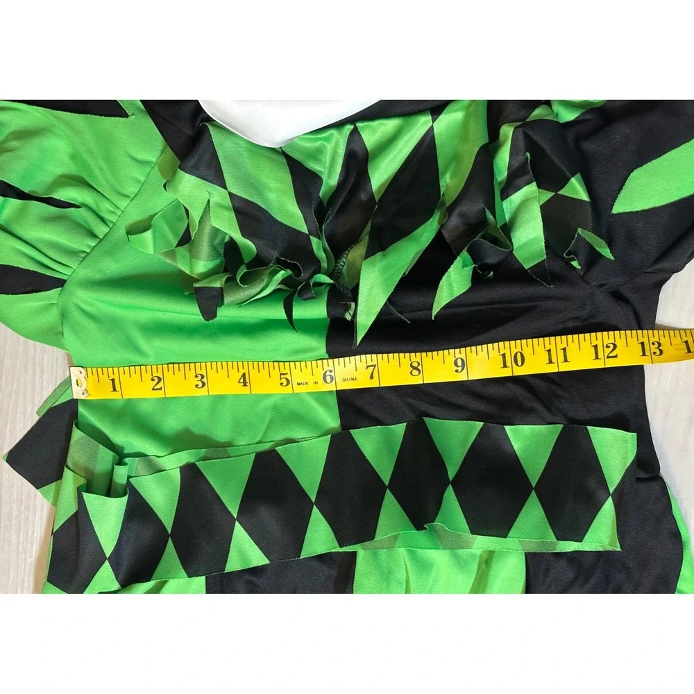 Wicked Jester Costume Boys Small (4-6) 7 Piece Set Green Black Halloween Scary